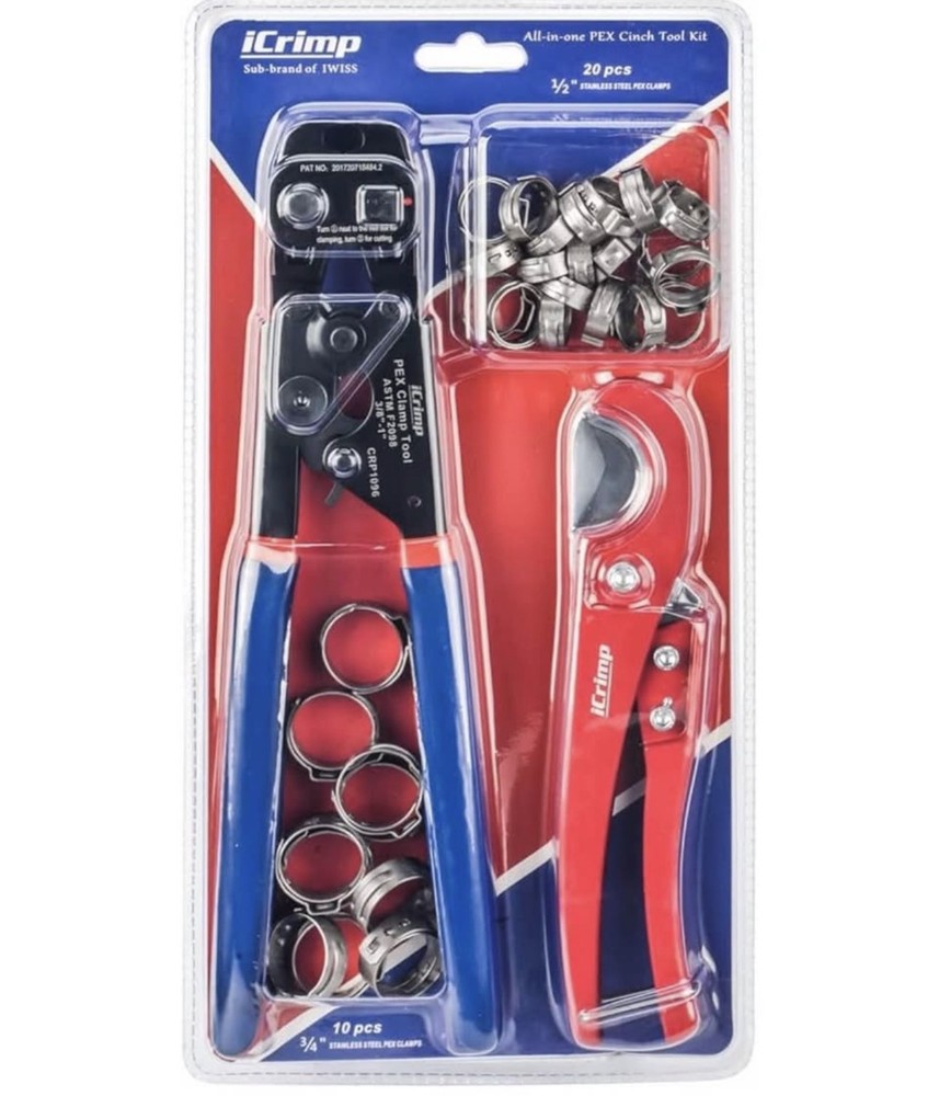 iCRIMP Ratchet PEX Cinch Tool with Removing function for 3/8 to 1-inch Stainl&hellip;