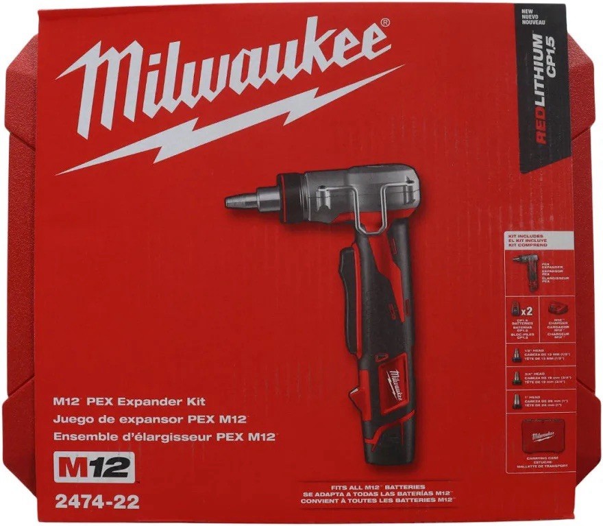 Milwaukee 2474-22 M12 FUEL ProPEX Expander Kit Batteries Charger Case NEW