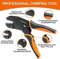 6-Piece Crimping Tool Set, Ratcheting Wire Crimper for Insulated, Heat Shrink Us