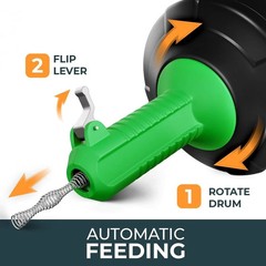 50 FT Auto Feed Drain Snake &ndash; Plumbing Snake for Sink & Drain Unblocking