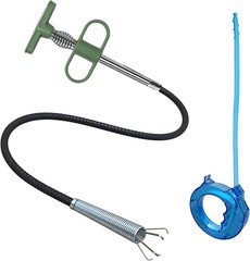 2-in-1 Drain Cleaning Tool Kit, 35&Prime; Flexible Plumbing Snake Grabber Tool with St