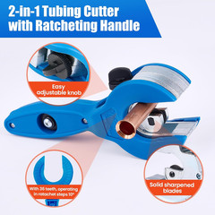 Ratcheting Tubing Cutter, Tube Cutter 5/16&Prime; to 1-1/8&Prime;, 2 in 1 Close Quarters &hellip;