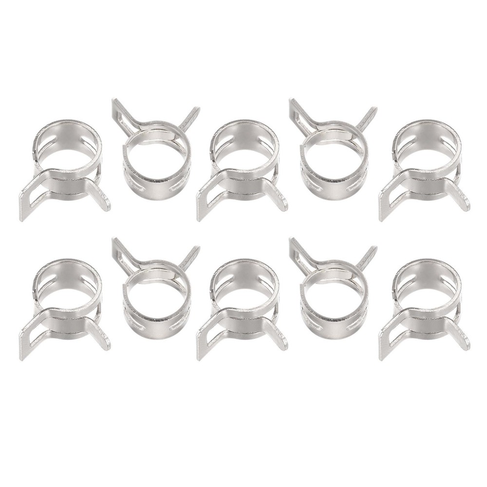 Spring Hose Clamp, 20pcs 65Mn Steel 10mm Low Pressure Air Clip, Nickel Plated