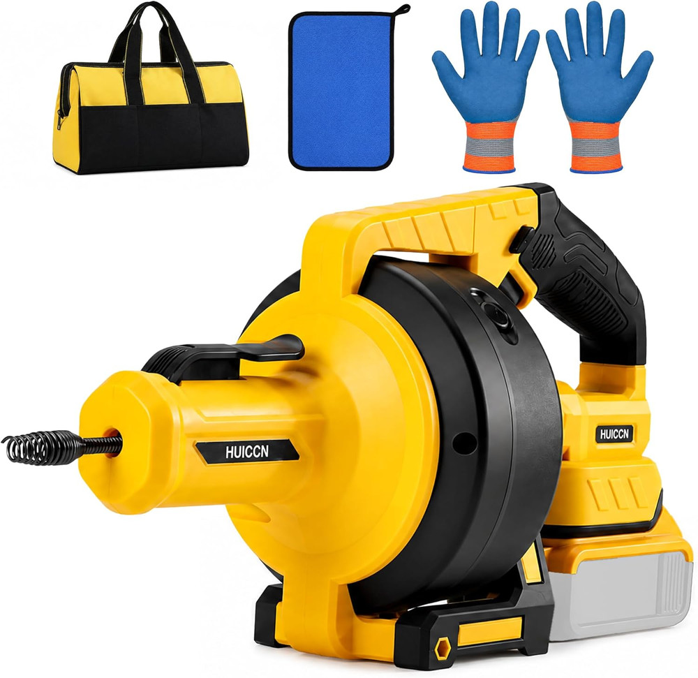 Cordless Drain Snake Auger Compatible with DEWALT 20V Battery, 610 RPM Electric