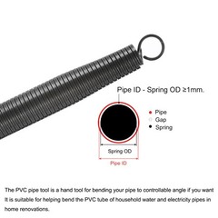 Spring Tube Bender Steel 380 mm/15.0 Inch Long 28.7 mm 1.13 Inch PVC Pipe