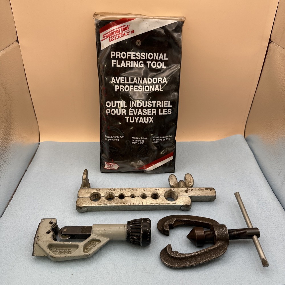 Superior Tool Professional Flaring Tool &ndash; 3/16&Prime; to 5/8&Prime; W/ Tubing Cutter USA