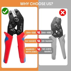 Wire Crimping Tool with Ratchet, Ratchet Wire Crimper Tool for Open Barrel Term