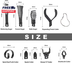 Drain Snake Drill Attachment Cutter and Auger Set Used in 50-100FT AC Drain