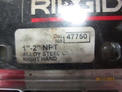 Ridgid 47750 1&Prime;-2&Prime; Dies Parts & Repair