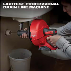 Milwaukee M12 12-V Lithium-Ion Cordless Drain Snake Auger W/ (1) 1.5Ah Battery,
