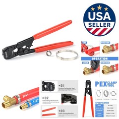 Ergonomic PEX Cinch Tool with Calibration Gauge for Secure Clamp Connections