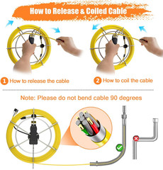 165FT Sewer Inspection Camera with Locator & 7&Prime; LCD Monitor, IP68 Waterproof