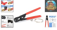 Professional Ratcheting PEX Clamp Tool for Secure Connections, 11 x 7 Inches