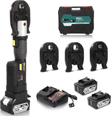 Pro Press Tool, 18V Electric Crimping Tool with 3 Jaws | 1/2&Prime; 3/4&Prime; 1&Prime; US Standar