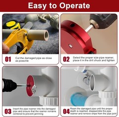 PPR400 PVC Pipe Reamer 4 Inch Head Aluminum 3/8-Inch Hex Shaft for Water Lines