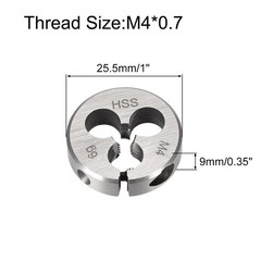 M4 x 0.7 Metric Adjustable Round Die Machine Thread Threading Die 25.5mm OD