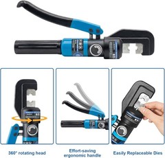 Hydraulic Crimping Tool with 13 Dies, 10 Ton Battery Cable Crimper Tool & Wire R