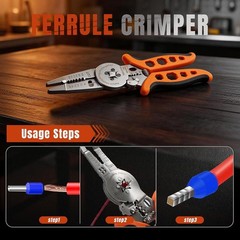 8&Prime; Multi-Function Wire Stripper Tool &ndash; 8-in-1 Electrician Pliers with Crimping,