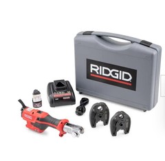 RIDGID Cordless Press Tool Kit with 1/2&Prime; &ndash; 3/4&Prime; ProPress Jaws &ndash; Red (72553)