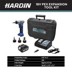 HD-820050B 18V Cordless PEX-A Expansion Tool Kit with LockSeal&trade; Heads