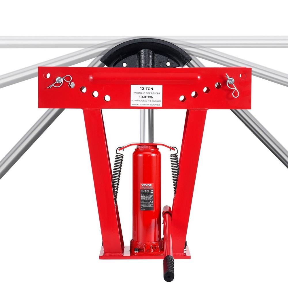 12Ton Hydraulic Pipe Bender 1/2-2in 6 Dies 90-180deg Precision Rollers