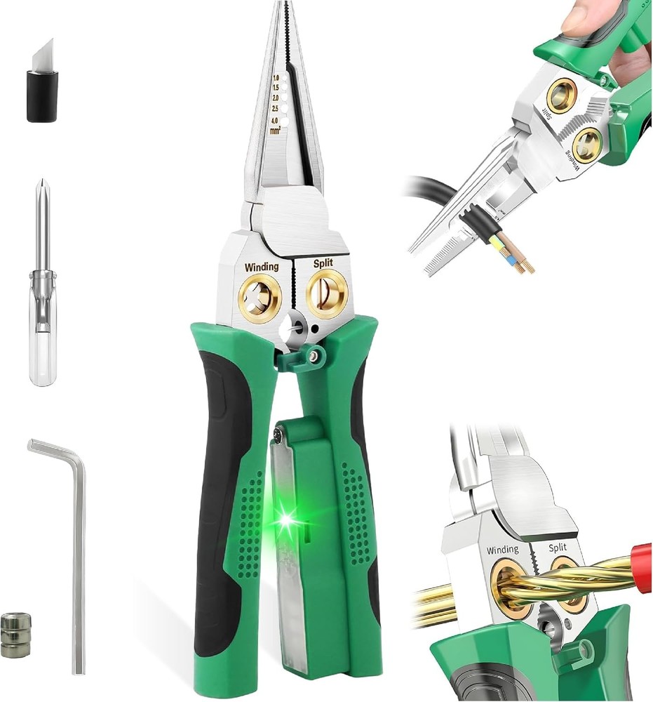 8-in-1 Wire Stripper Tool, with Non-Contact Voltage Detector & Safety Insulated