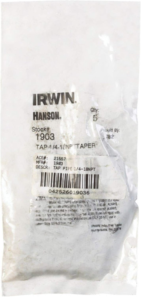 NPT Tap for Tap Die Extraction, 1/4-Inch, 18 NPT(1903ZR)