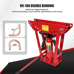 12 Ton Hydraulic Pipe Bender with 6 Dies for Copper & Steel Tubing