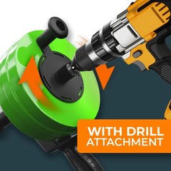 MEISTERFAKTUR drain snake [50FT] &ndash; with drill attachment &ndash; Ideal 50 FT