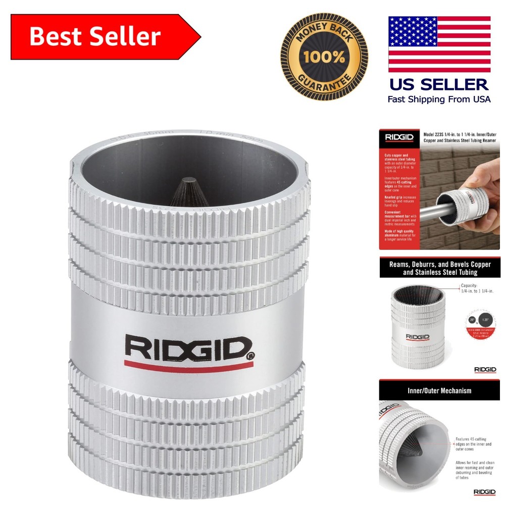 Heavy-Duty Inner/Outer Reamer with 45 Cutting Edges for Stainless Steel & Copper