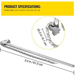 Uimoso 24-Inch Heavy-Duty Pipe Chain Wrench with 6.7-Inch Chain