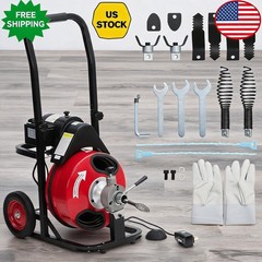 Electric Drain Cleaner Machine 100FT x 3/8 Inch Plumbing Snake Sewer Auger