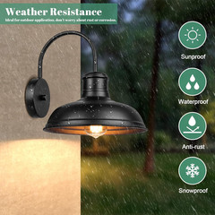 11&Prime; Black Gooseneck Wall Lights &ndash; 2-Pack Waterproof Farmhouse Sconces
