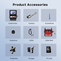 Sewer Drain Inspection Camera Pipe Endoscope 30M Meter Counter 10&Prime; Video Camera