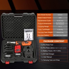 US 1/2&Prime; -2&Prime; Pro Press Tool Pipe Crimping Kit Press Tool Battery Kit with 6 Jaws