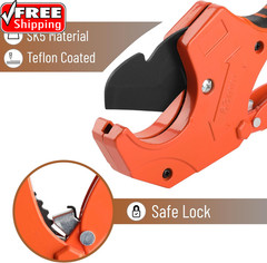 Bates- PVC Pipe Cutter, Cuts up to 2-1/2&Prime;, Orange Ratcheting PVC Pipe Cutter Too