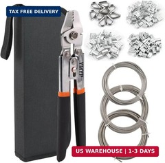 Up to 2.2mm Wire Rope Crimping Tool Kit, 99FT Stainless Steel Wire Rope (3 Sizes