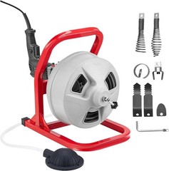 Drain Cleaner Machine 50 FT X 5/16 Inch, Sewer Snake Auger with 228RPM Electric