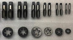 BSP BRITISH STANDARD PIPE BSPP PARALLEL TAP AND DIE SET &ndash; 6 SIZE 1/8&Prime; TO 3/4&Prime;