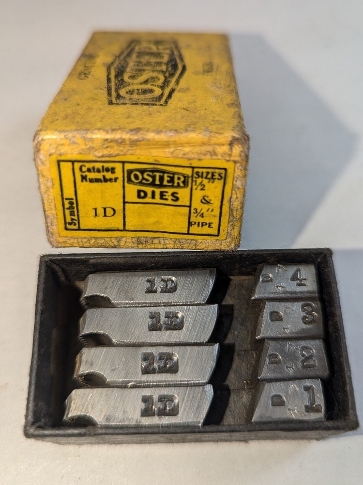Oster Dies 1/2 & 3/4&Prime; Pipe Catalog Number 1D