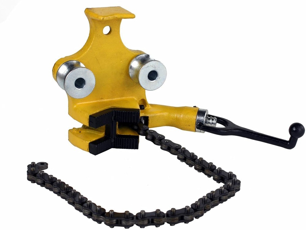 6 Inch Bench Chain Pipe Vise Crank Handle Rugged Durable Alloy Steel Heavy Duty