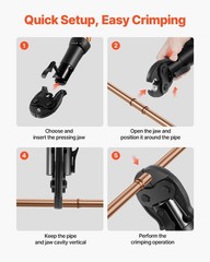 Compact Press Jaws Set 3PCS for ProPress Copper Pipe Connections, 1/2&Prime;, 3/4&Prime;, 1&Prime;