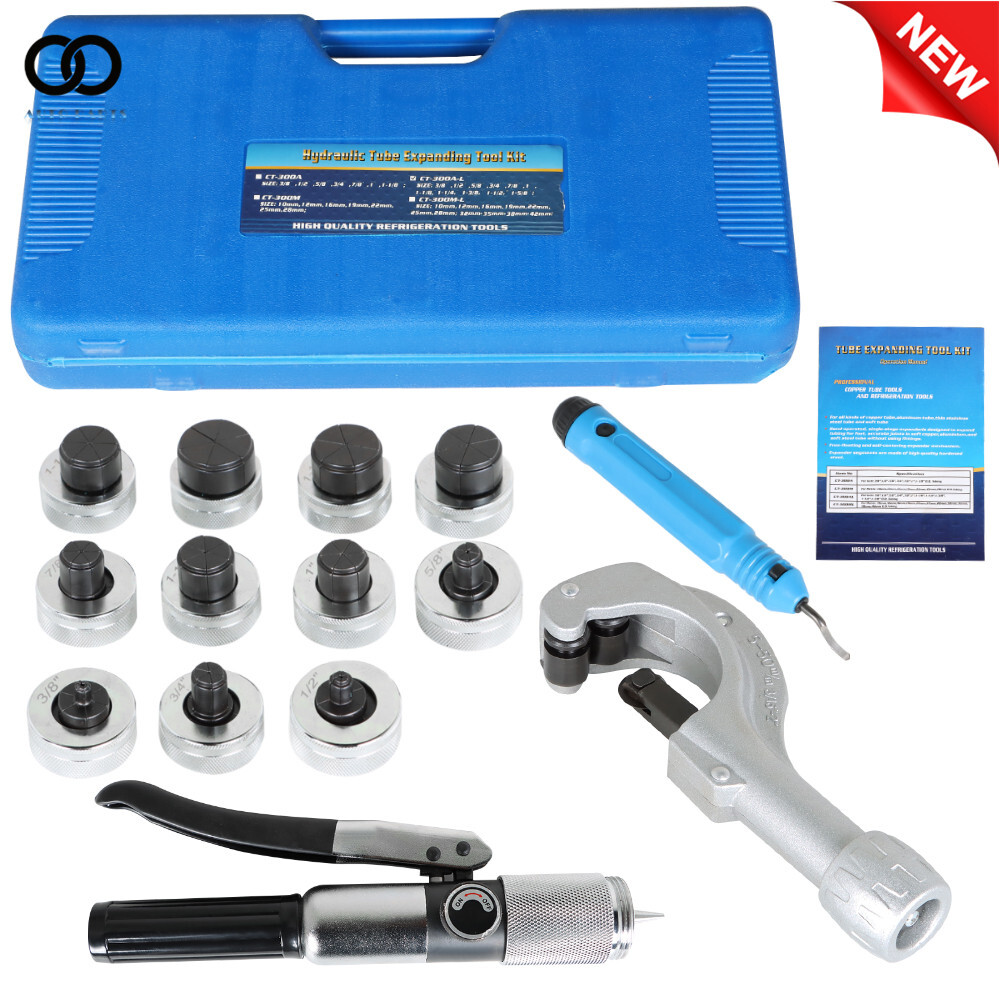 HVAC Hydraulic Swaging Tool Kit For Copper Tubing Expanding 3/8&Prime; to 1-5/8&Prime; New