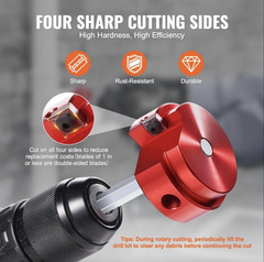 Vevor PVC Pipe Reamer Kit PVC Pipe Fitting PVC Socket Saver 1-1/2&rdquo;+2&rdquo;+3&rdquo;+4&rdquo; Red