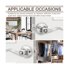 10 Pack Brushed Nickel Door Handles Privacy Door Levers, Heavy &hellip; USA FAST SHIP