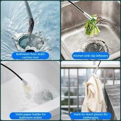 4 Claw Flexible Drain Grabber Telescopic Sewer Snake Pipe Cleaner Hair Clog 1.6