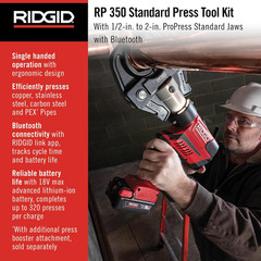 67053 RP 350 Propress 8-Piece Pressing Tool Kit with 18-Volt Battery, Charger, 4
