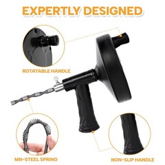 Ginbel Direct Drain Auger 33 ft, Plumbing Snake Hair Clog Remover Drain Snake&hellip;