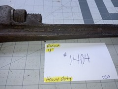 Vintage Ridgid 18&Prime; HEAVY DUTY Pipe Wrench Made by Ridge Tool Co. Elyria Ohio USA