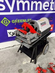 RIDGID 1224 PIPE THREADER 1/2&Prime;-4&Prime; THREADING MACHINE W/ CART 2 DIES 711 714
